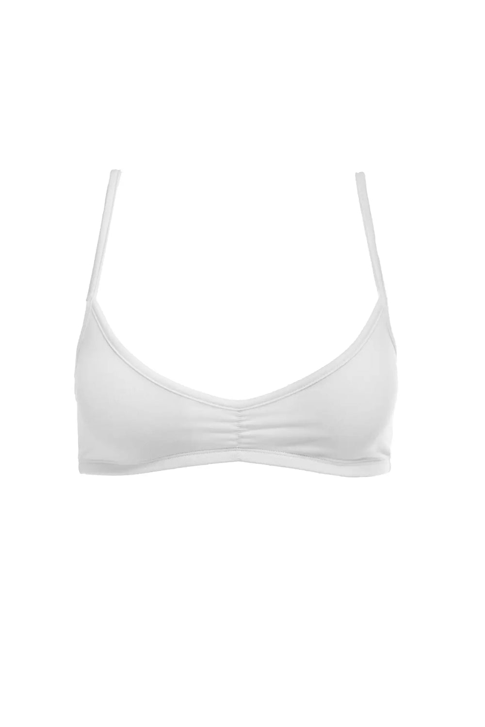 White bralette with ruched front
