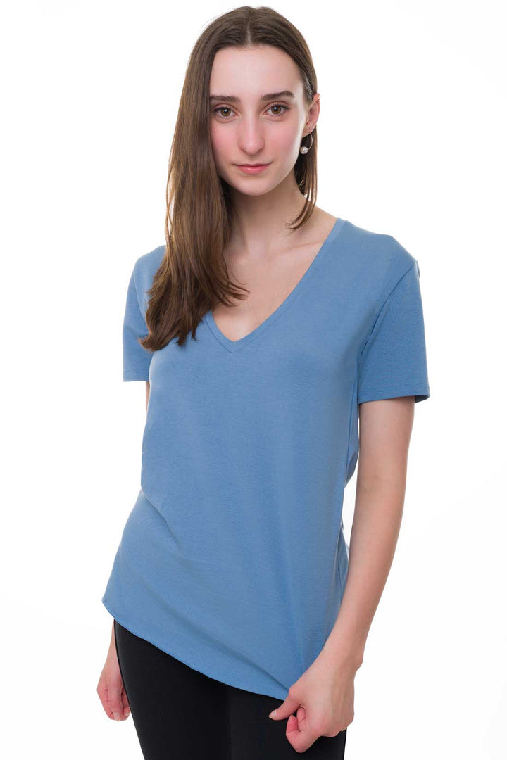 blue women's bamboo T-shirt