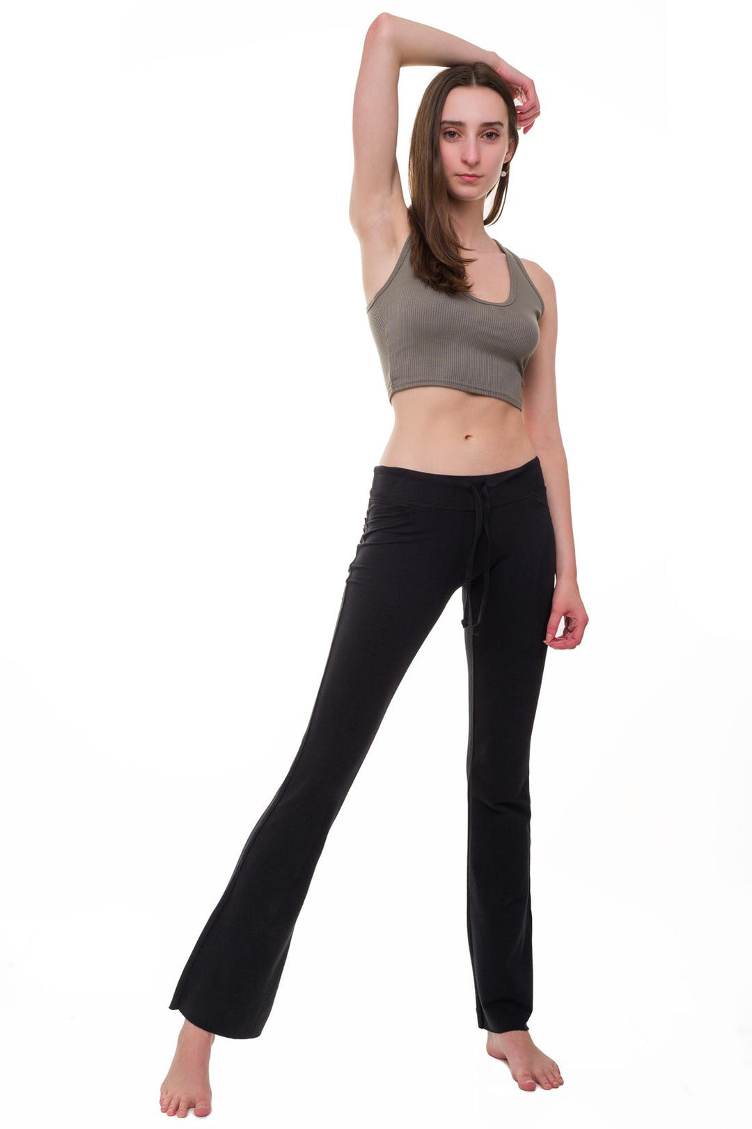 flare low rise pant outfit