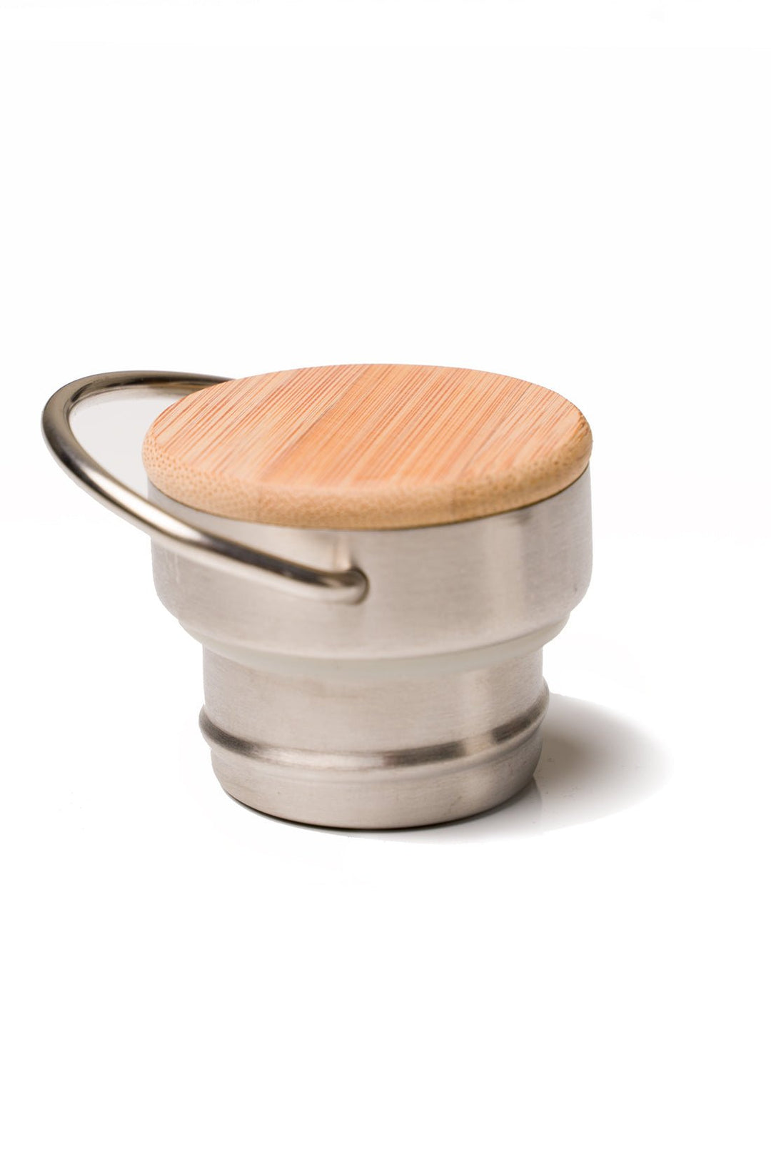 stainless steel water bottle cap with bamboo top