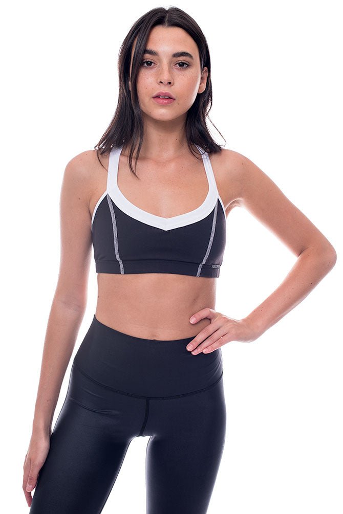 Black and White sports workout bra