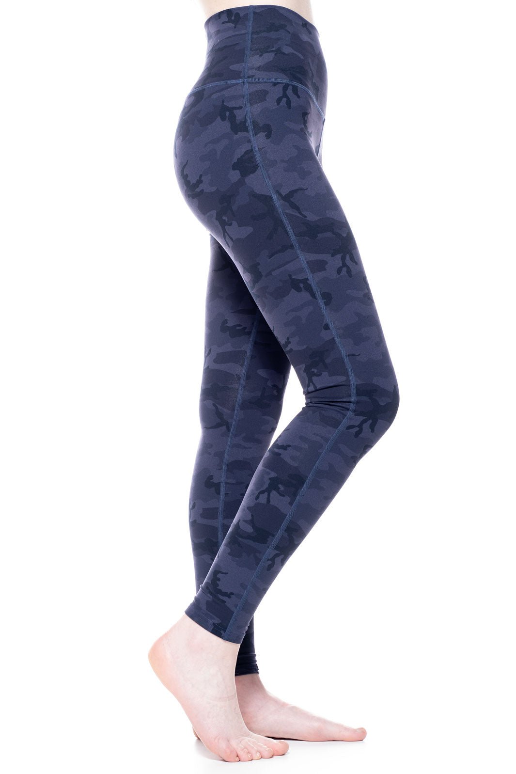 High waisted blue camouflage leggings 