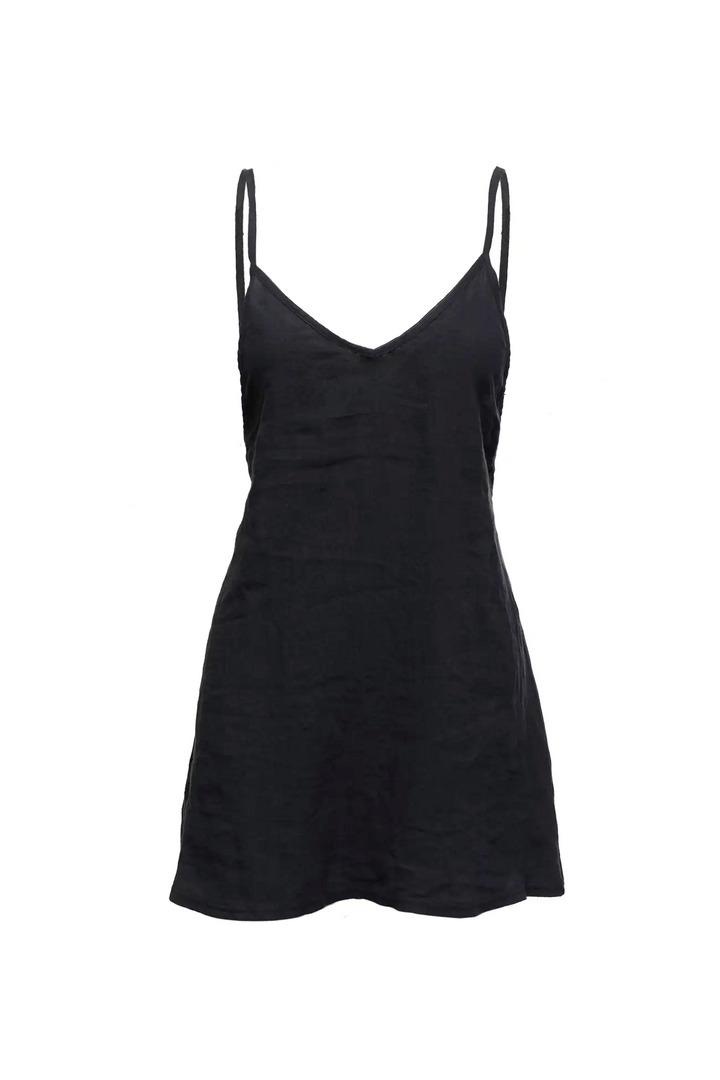 Black Linen Summer Dress