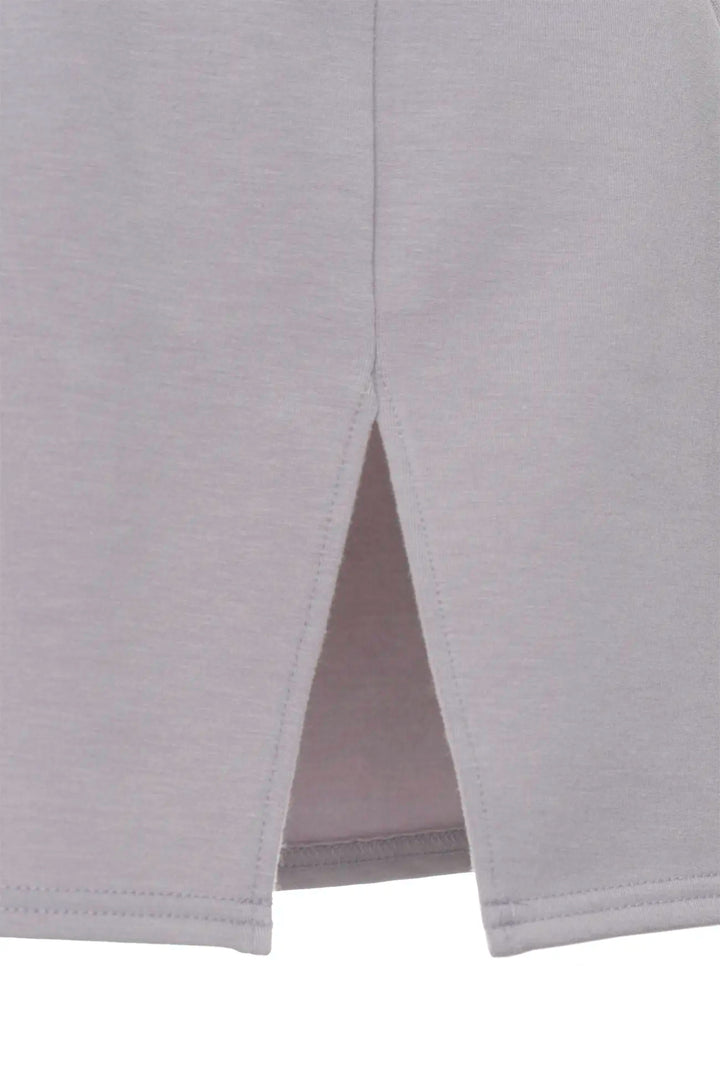 Gray Front Slit Mini Skirt 5" slit