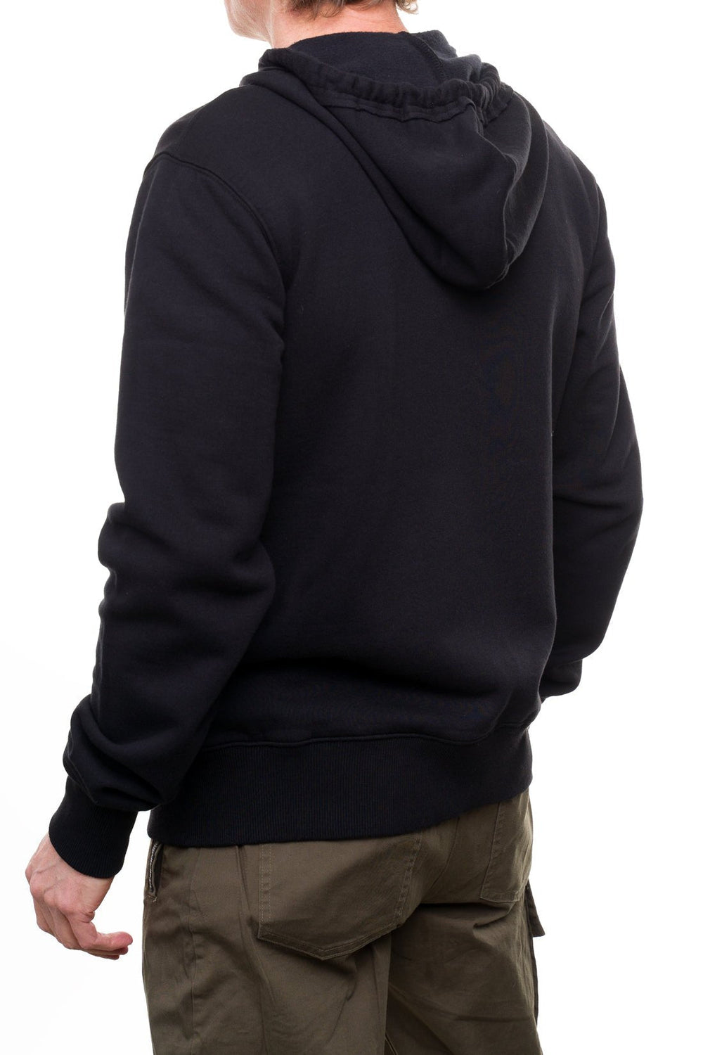 men's black zip hoodie