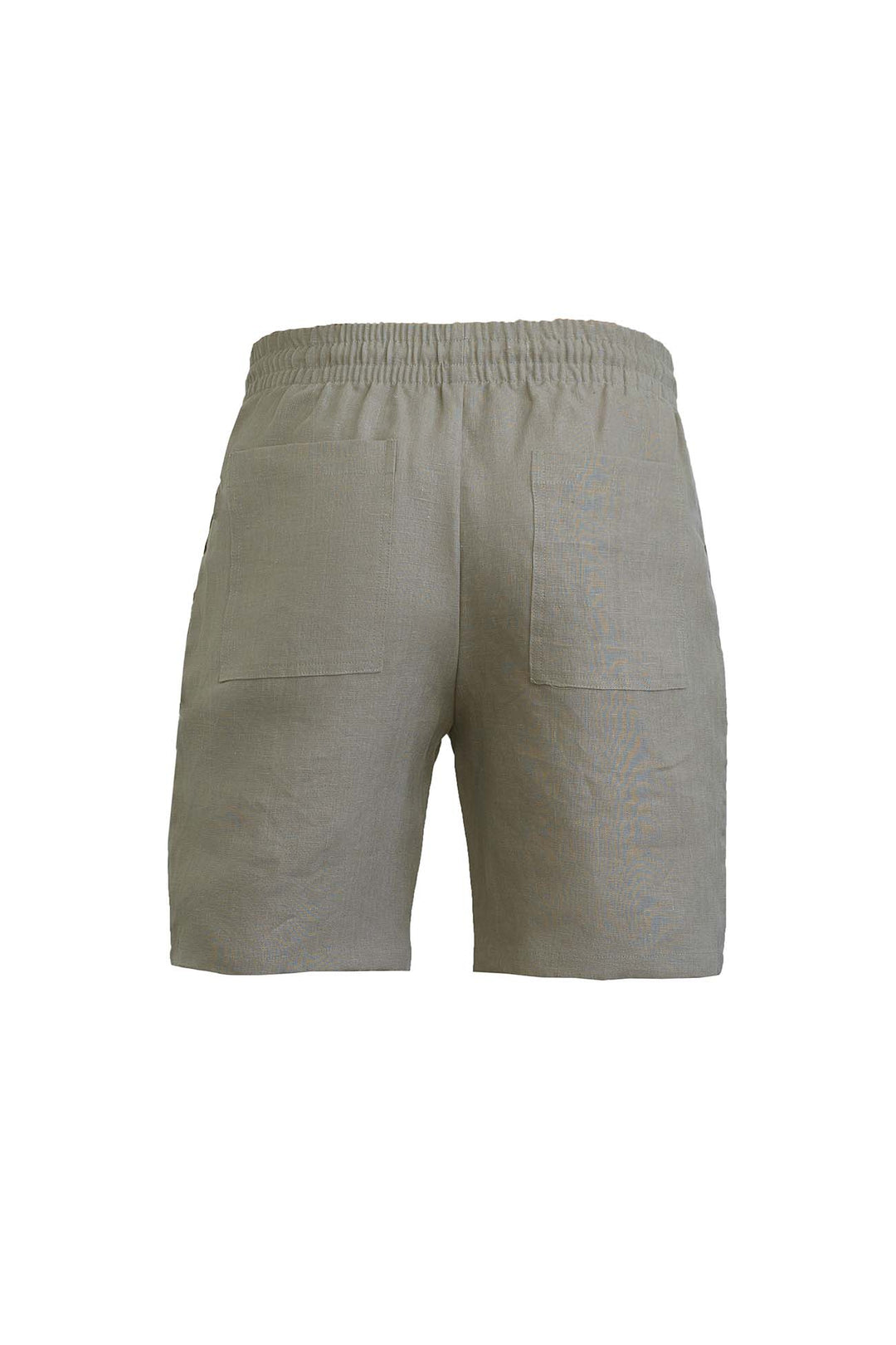 Taupe men's linen short with back pockets