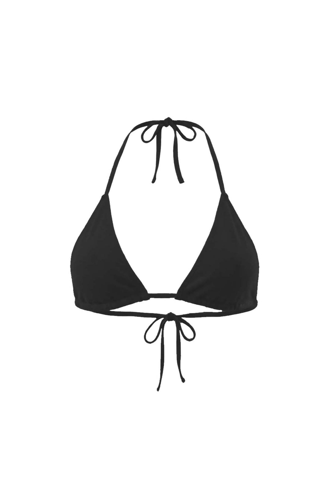 Black organic triangle bikini top