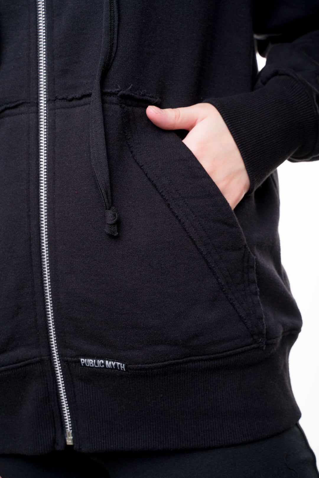 men's black pocket hoodie