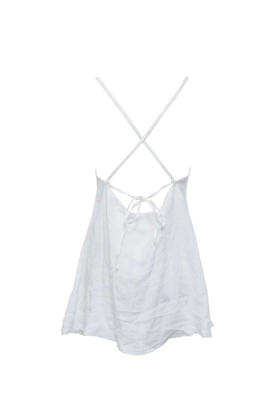 White short linen dress