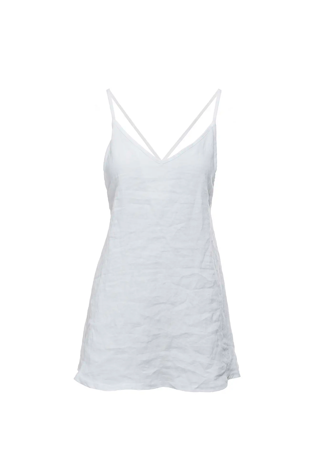 White linen beach dress