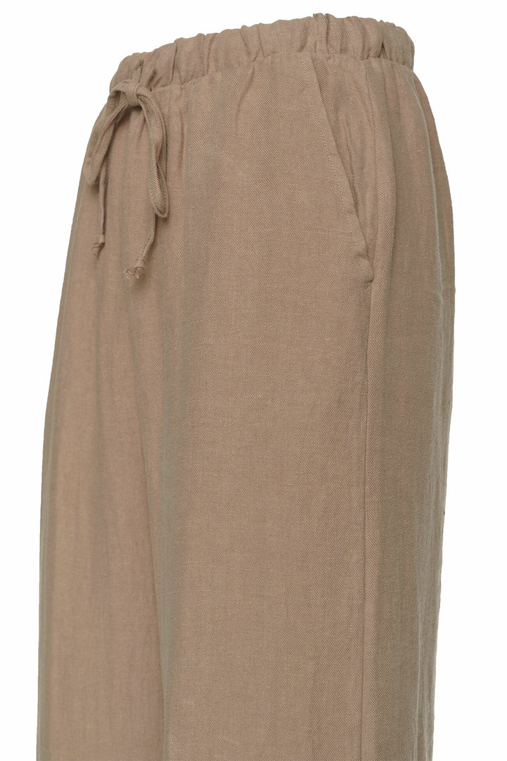 women's wide leg linen pants with drawstring waist