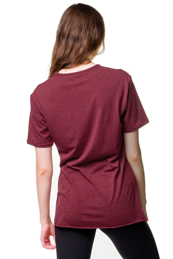 Burgundy women's bamboo t-shirt