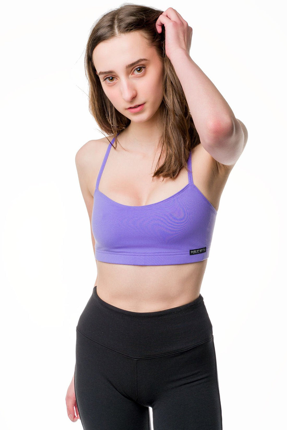 Strappy sports bra in purple