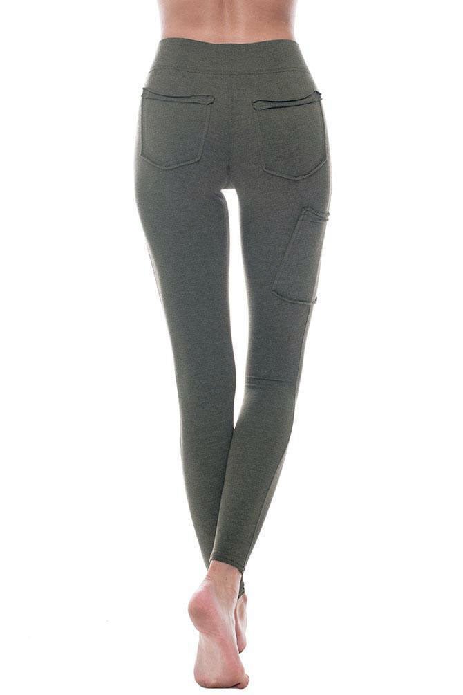 green cargo leggings with pockets