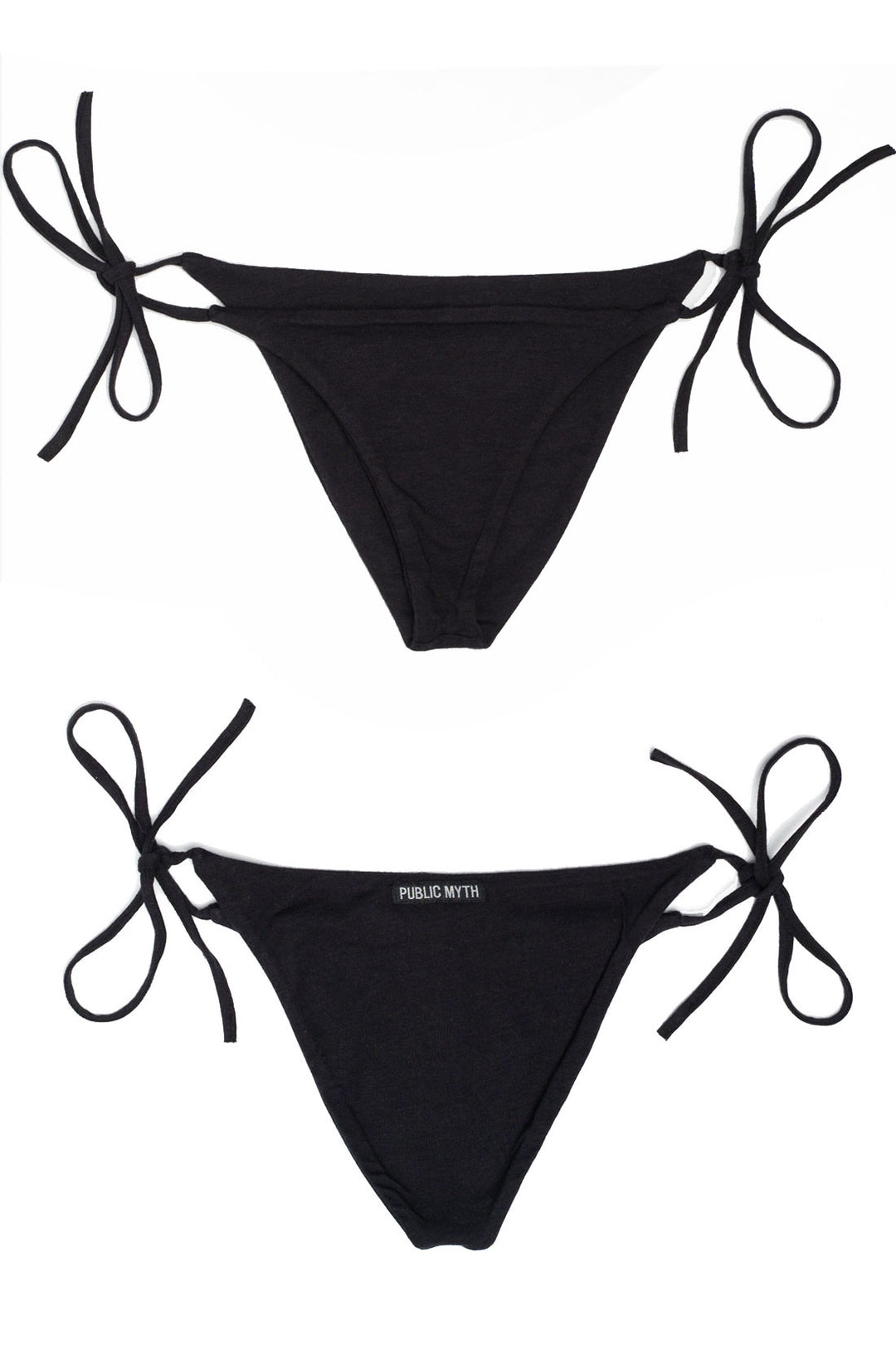 black side tie bikini bottom