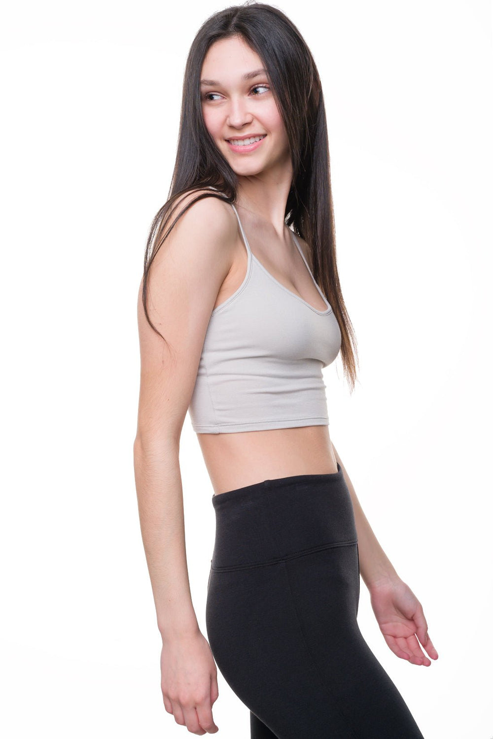 Eco-friendly Bamboo Cotton Cami Crop top in creme