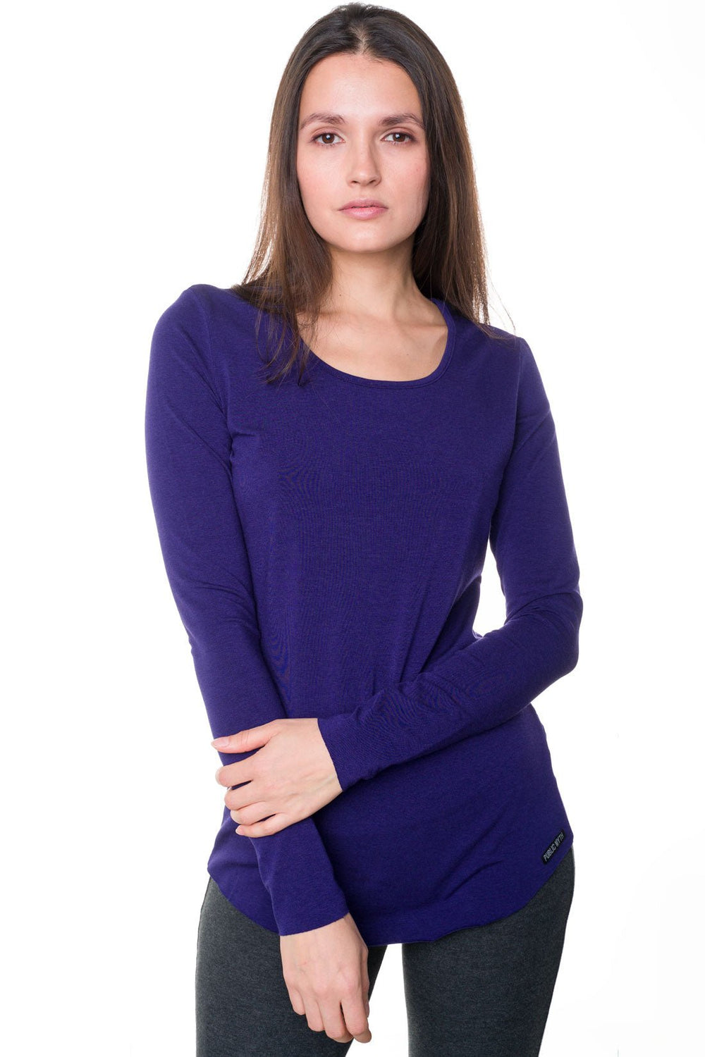 Bamboo long sleeve shirt purple