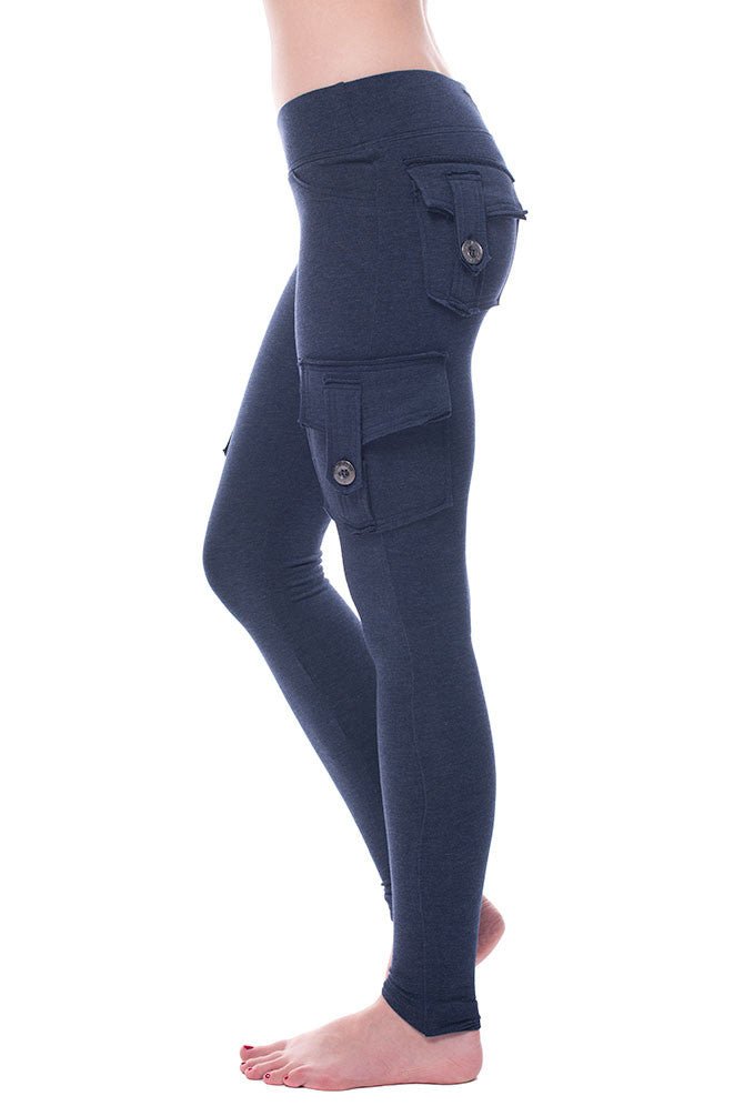 Bamboo pocket leggings with two back cargo pockets and two side cargo pockets