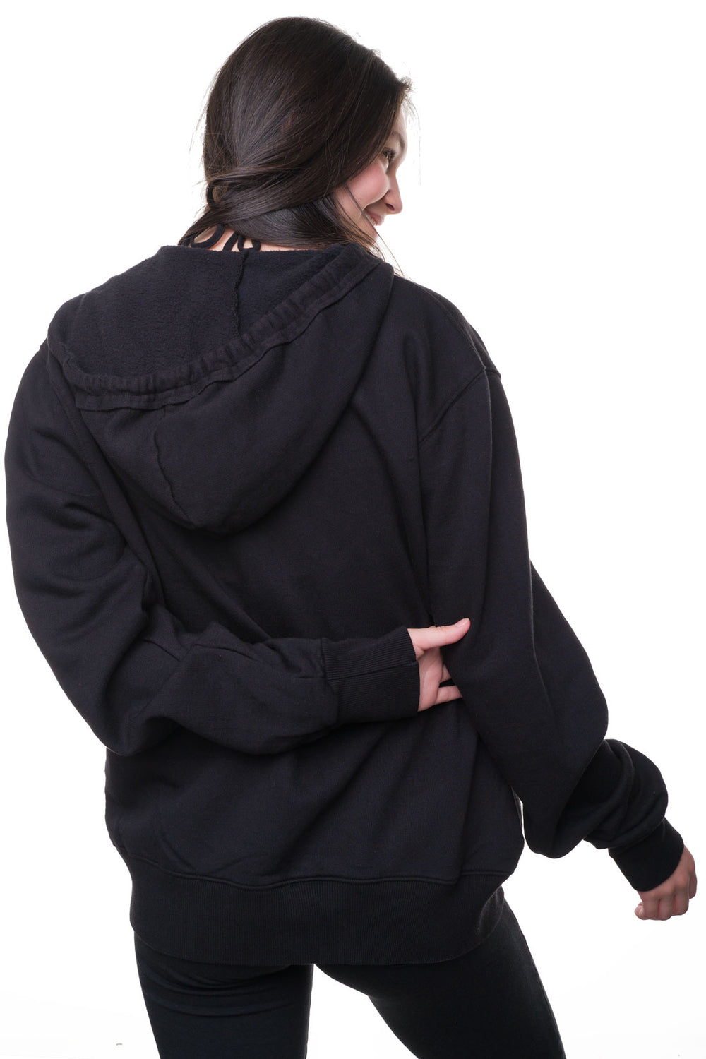 Black organic cotton hoodie