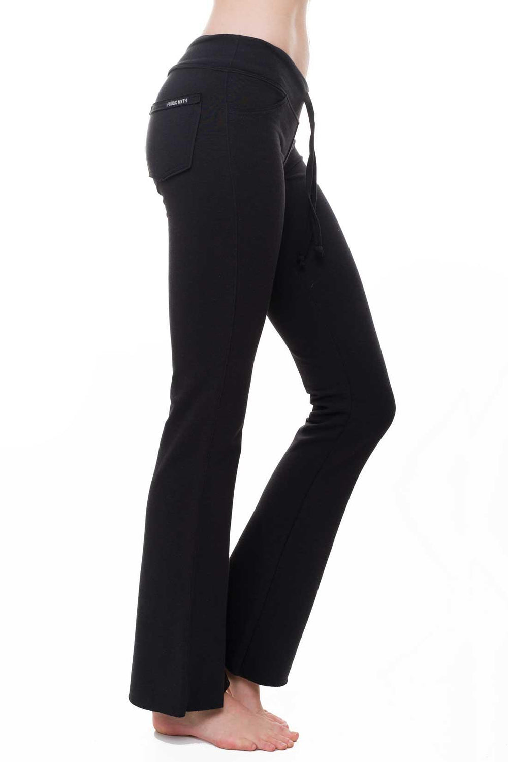 Low rise flare pants with back pockets