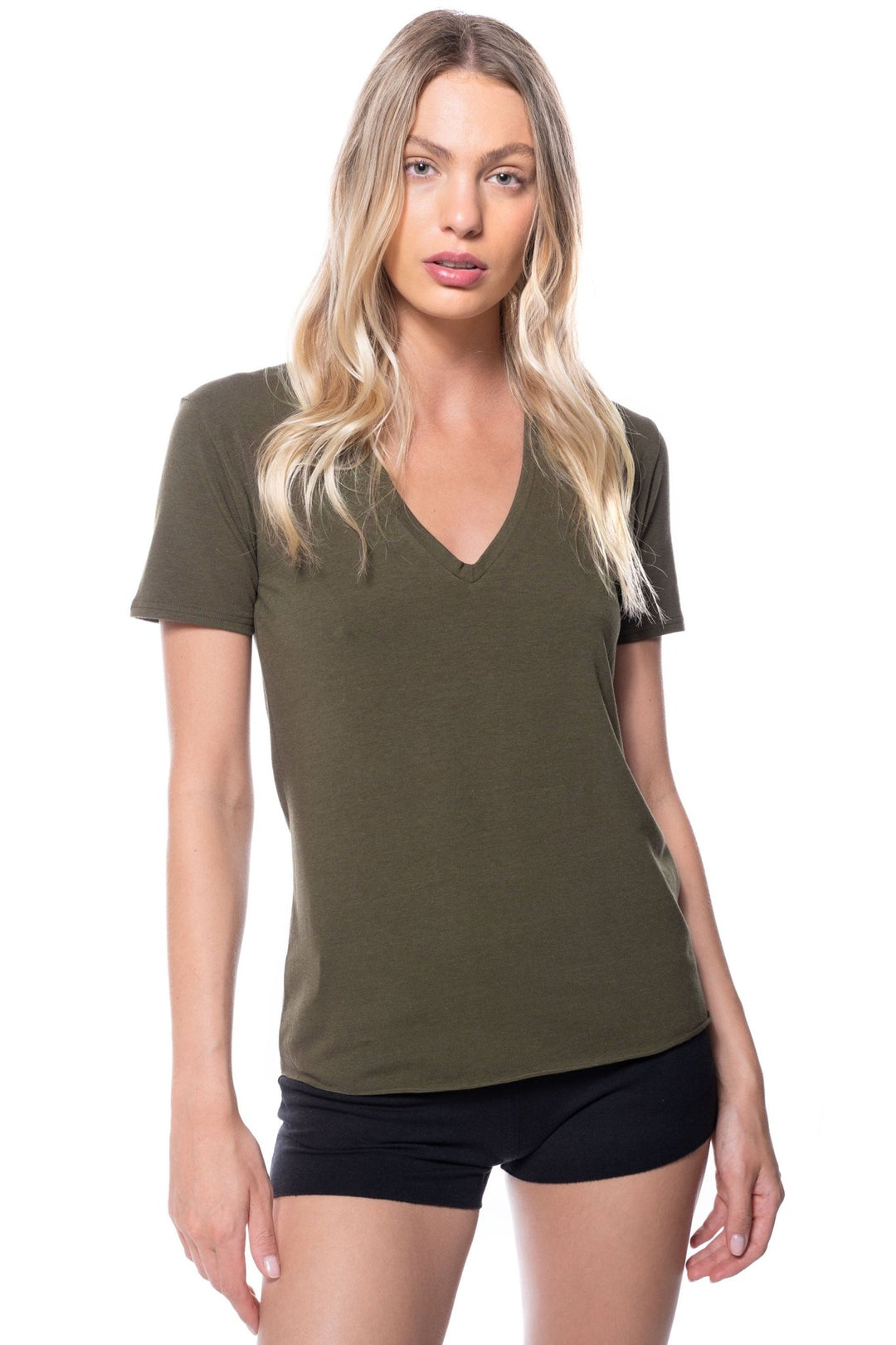 women's olive green bamboo T-shirt