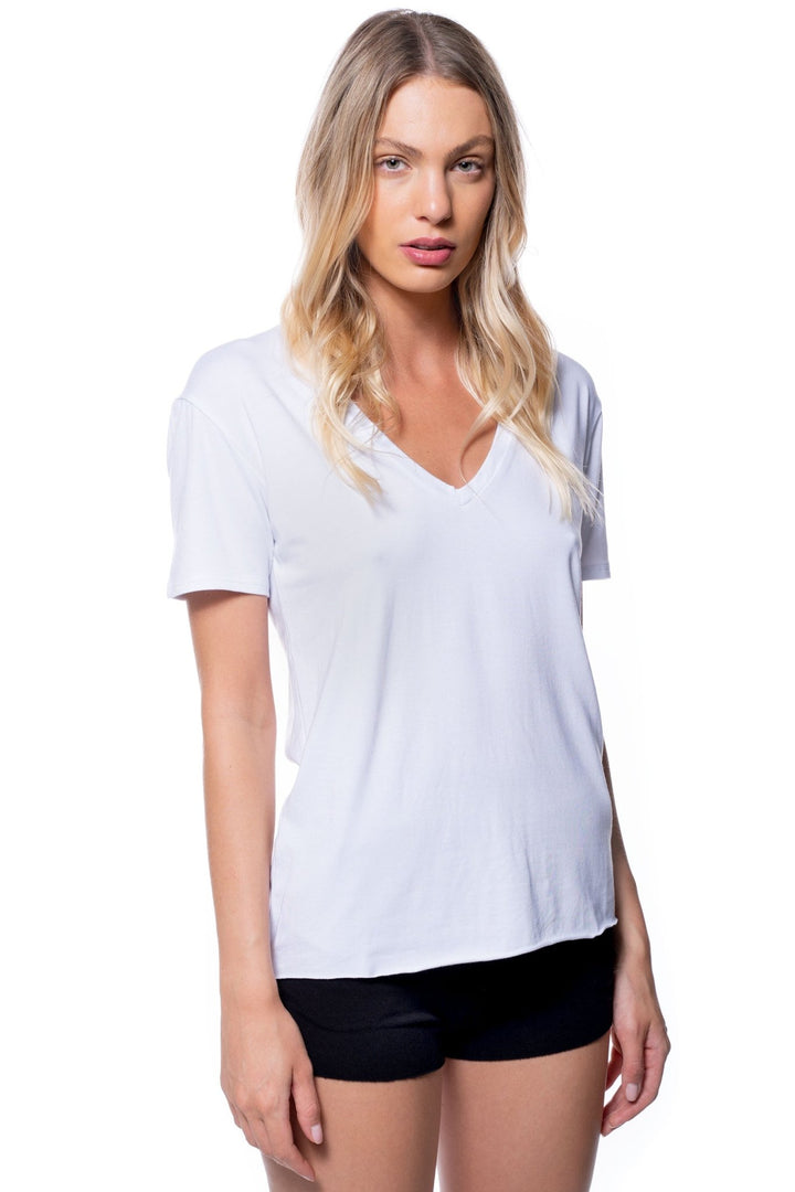 women's white bamboo T-shirt