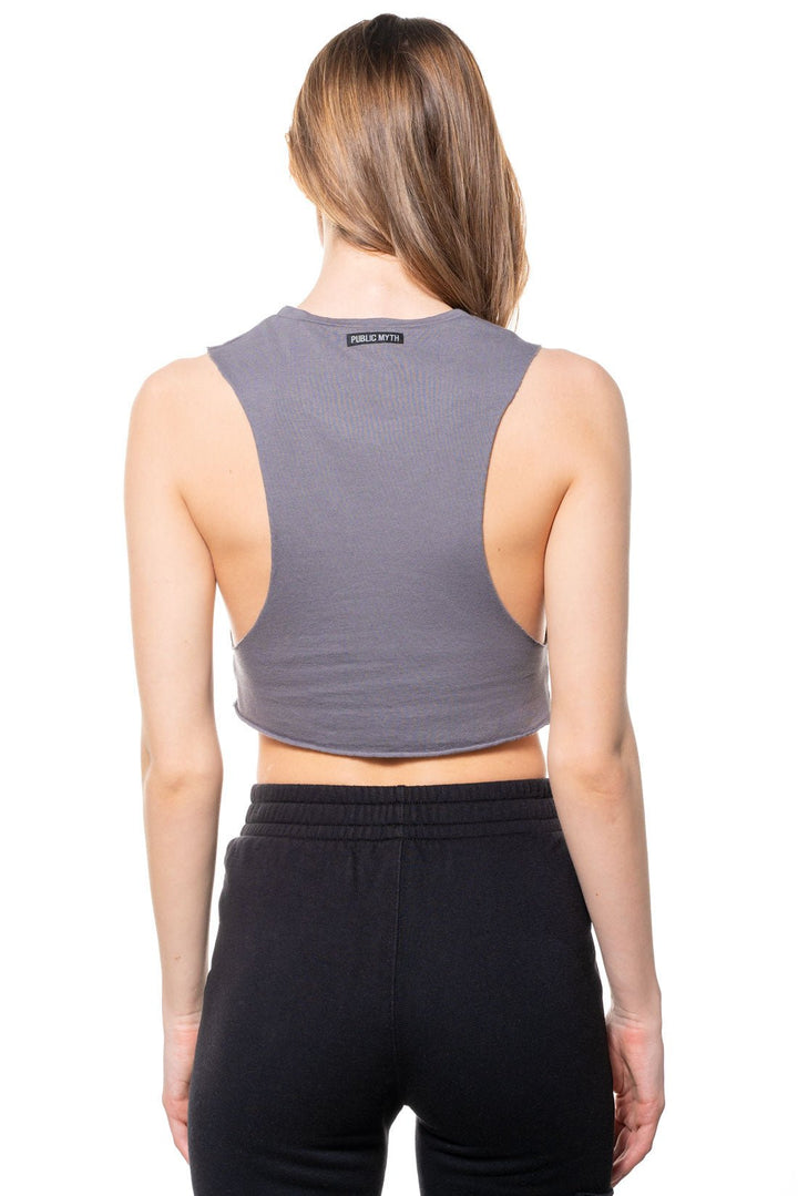 Cropped  Muscle Tank in gray