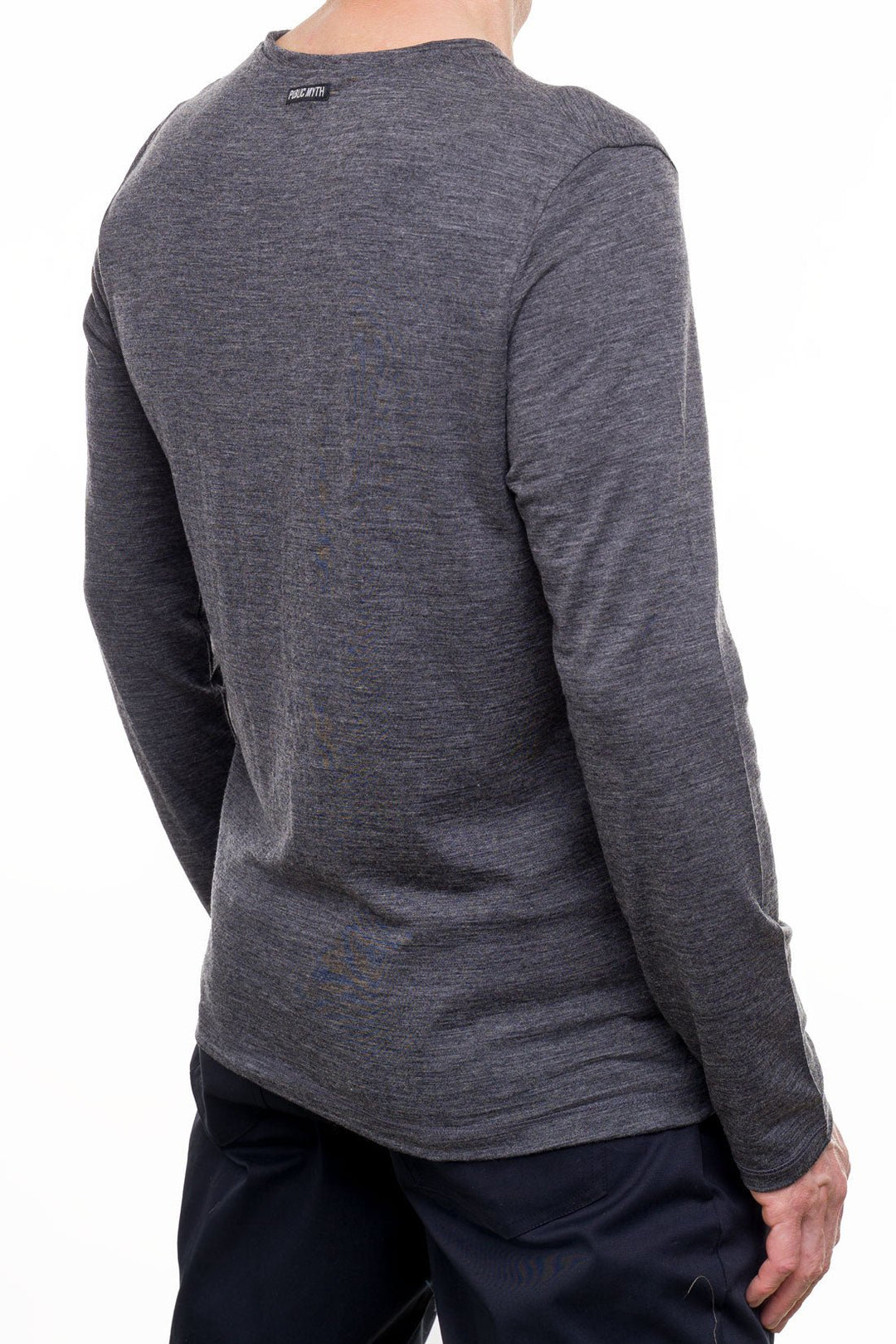 grey long sleeve merino wool shirt 