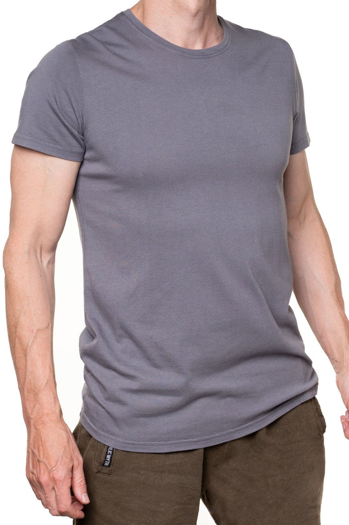 Gray men's bamboo T-shirt made from bamboo and cotton