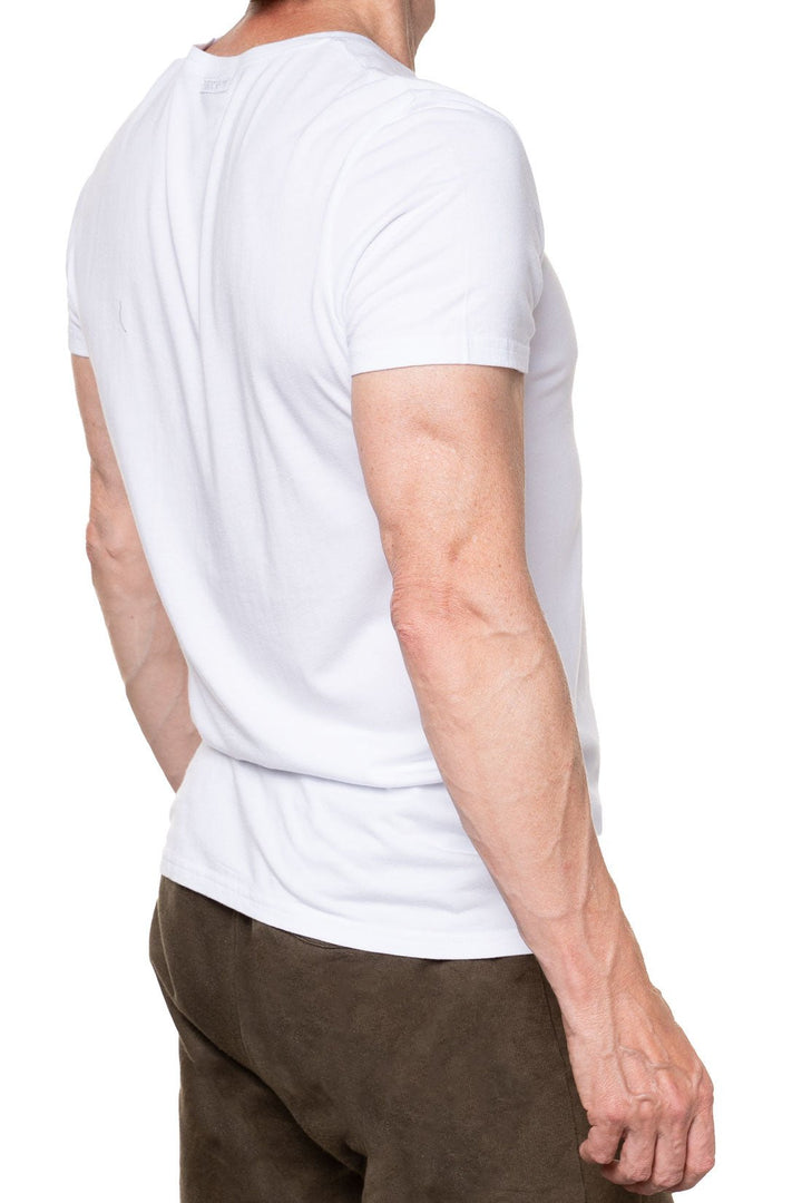 White men' bamboo T-shirt with short sleeves and athletic cut