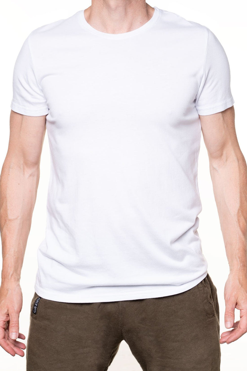 White men's bamboo T-shirt made from bamboo and cotton