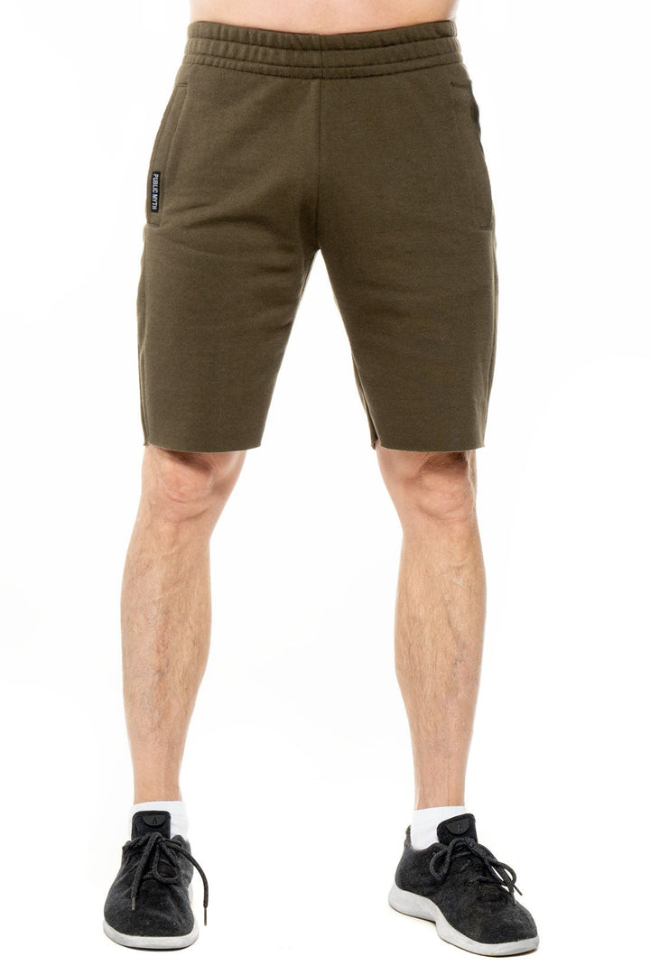 Green men's organic cotton shorts