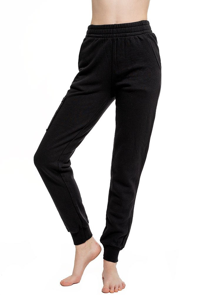 organic cotton joggers for women in black