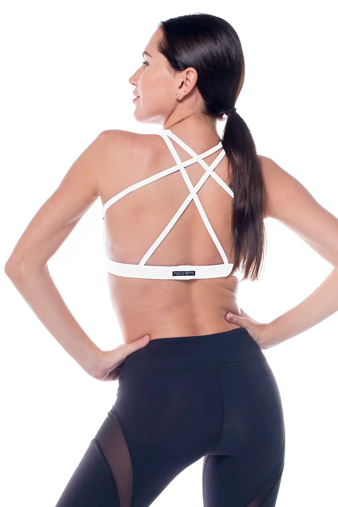 White strappy sports bra