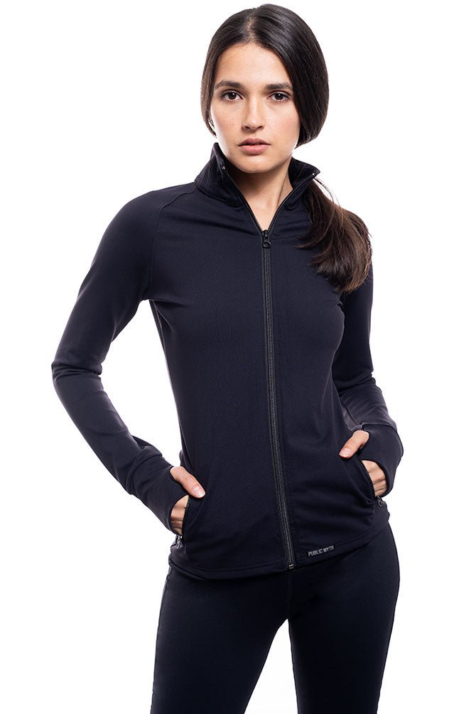 Black workout best sale jacket women's