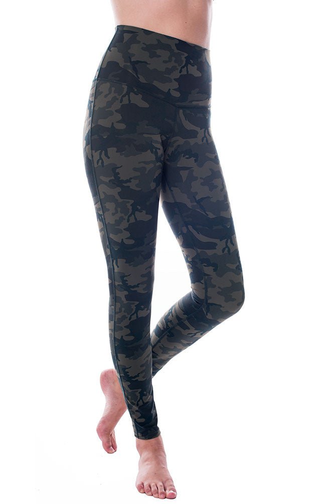 Green Camo Leggings with a High Waistband - On Sale Now!