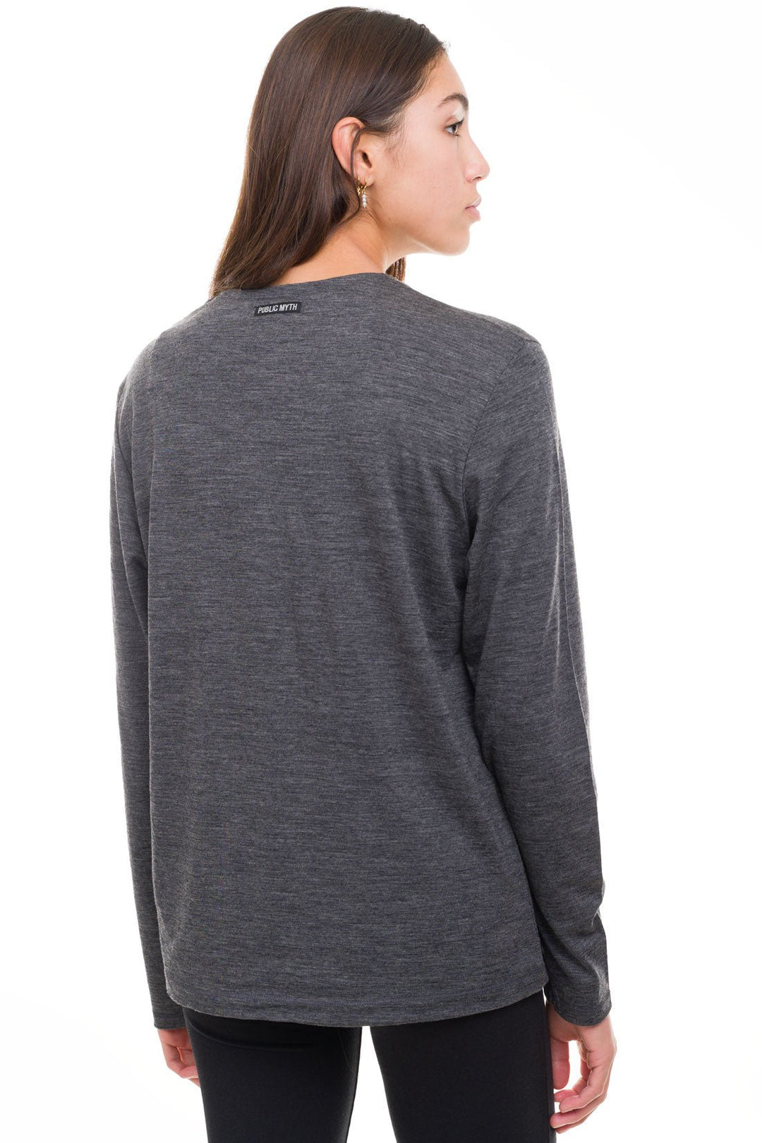 grey women's merino wool shirt