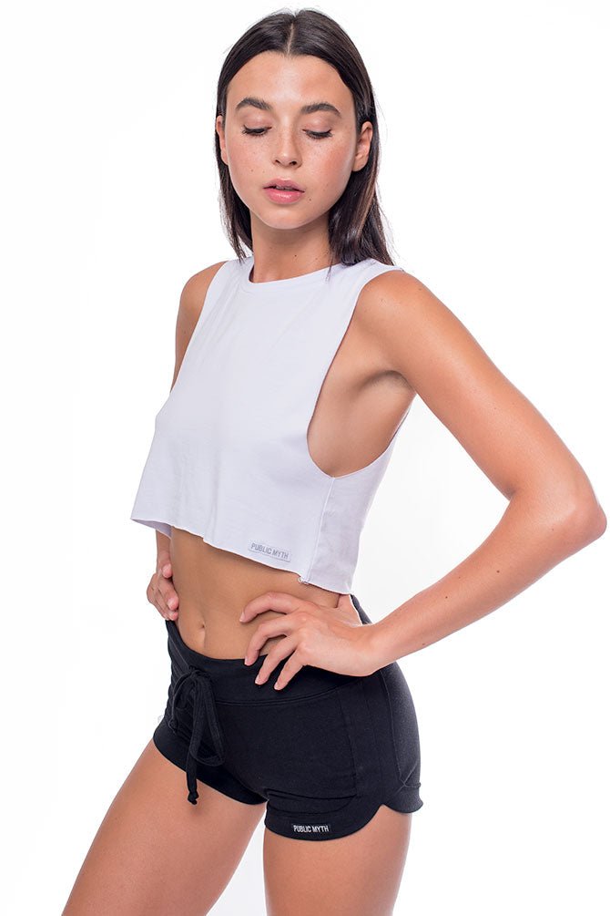 white muscle crop top