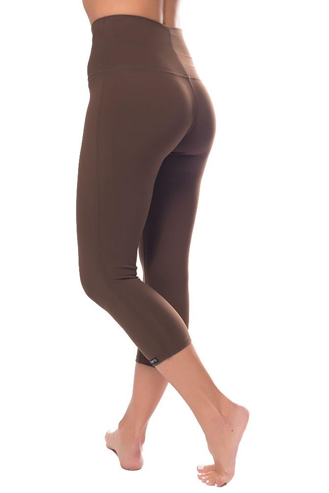 brown high waist capri leggings
